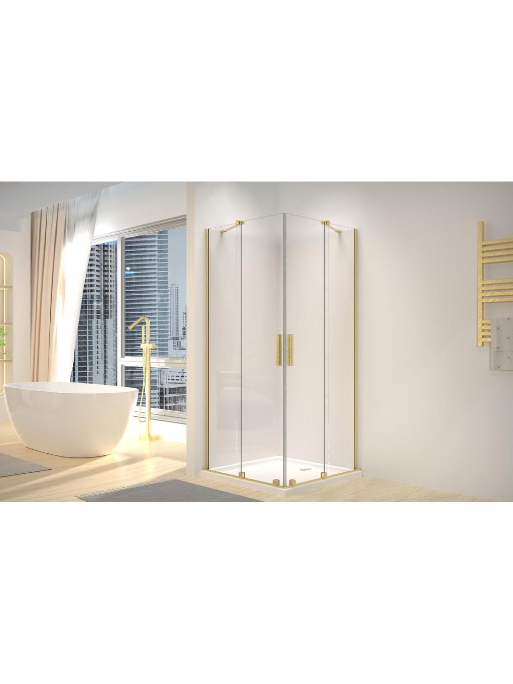 Καμπίνα ντους REA Montana Double Gold Brush 80x80