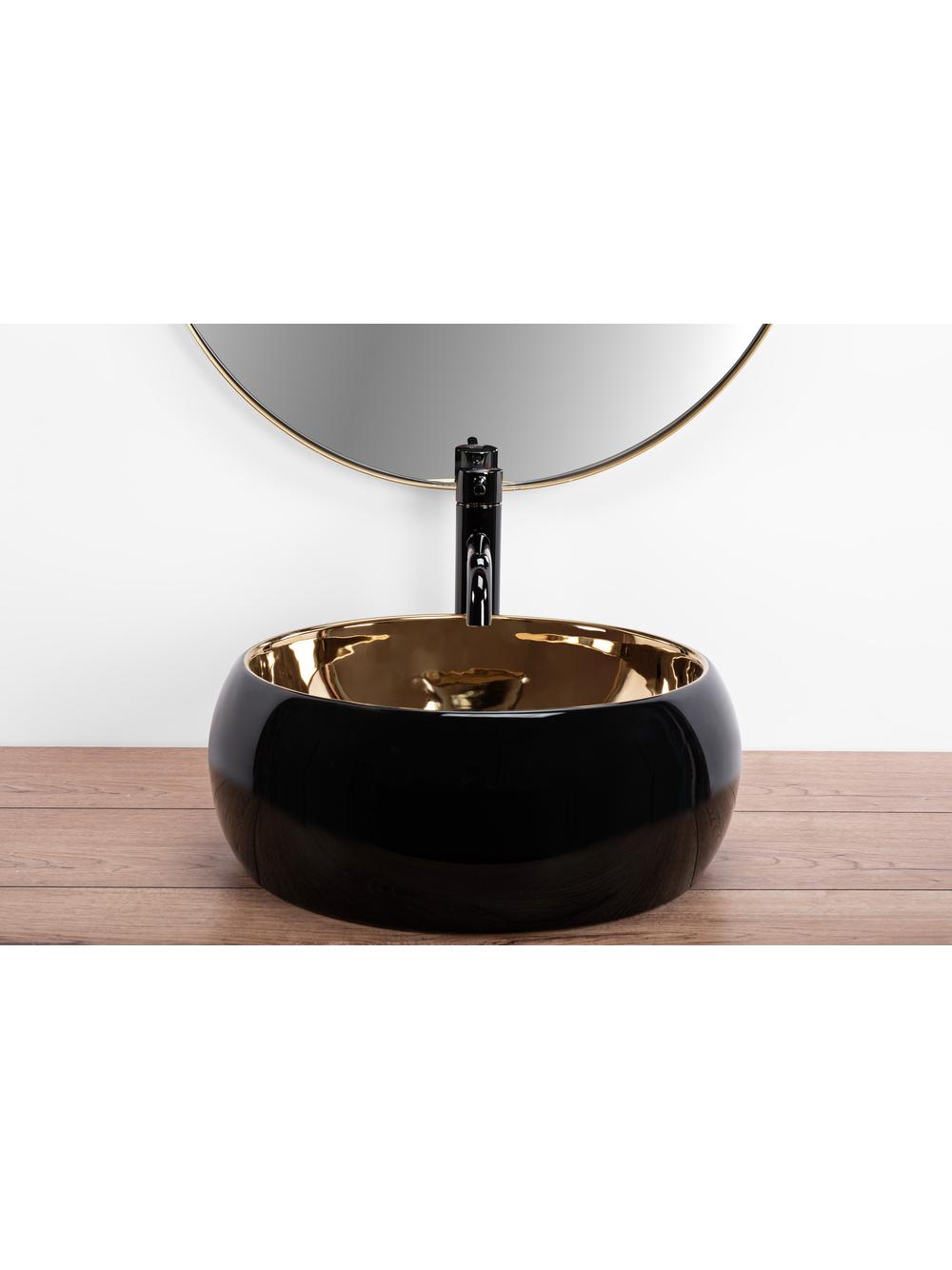 Umywalka nablatowa Rea Luna Gold/Black