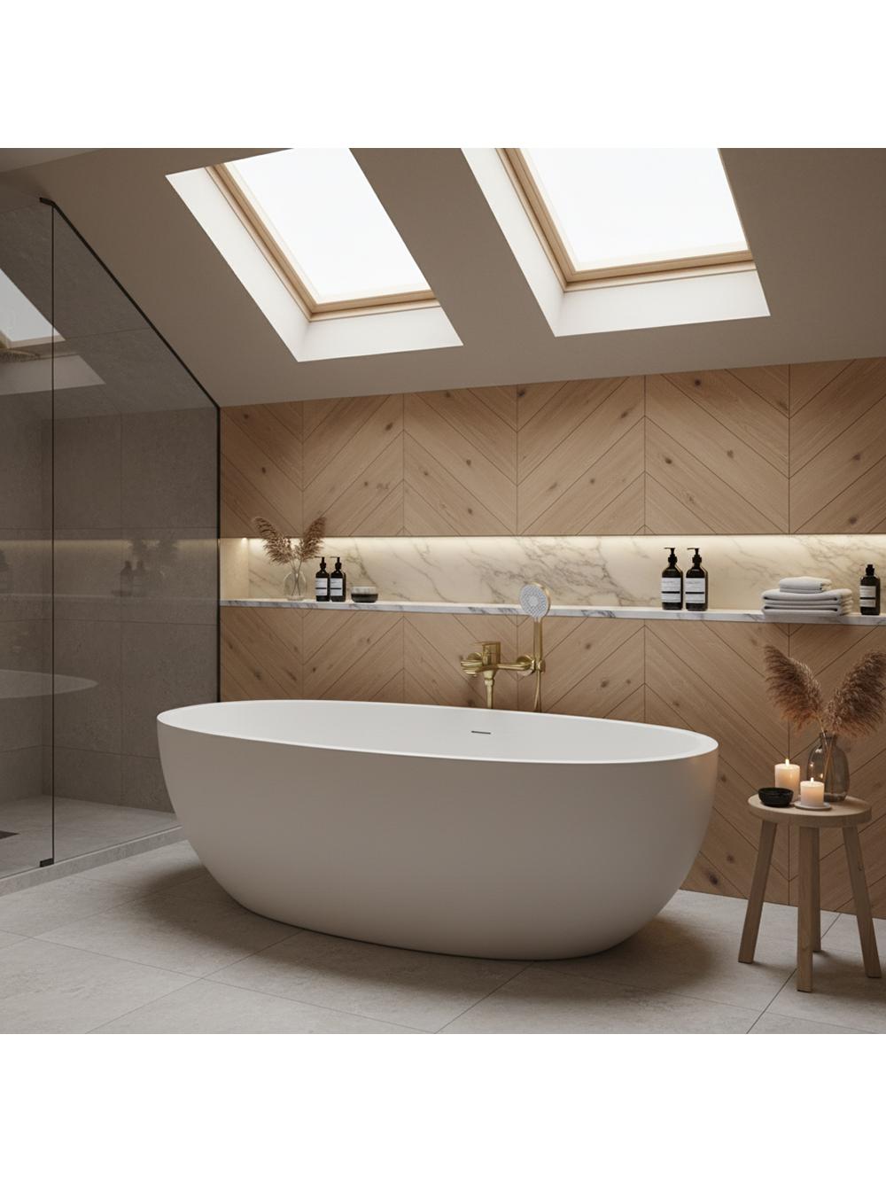Grifo de bañera REA DROP Brush Gold