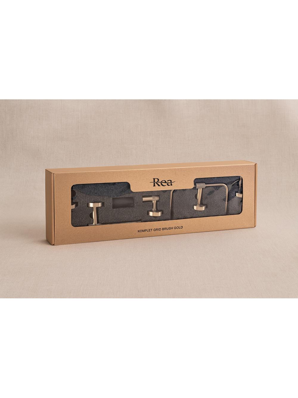 Juego de accesorios de baño GRID Brush Gold 4 piezas