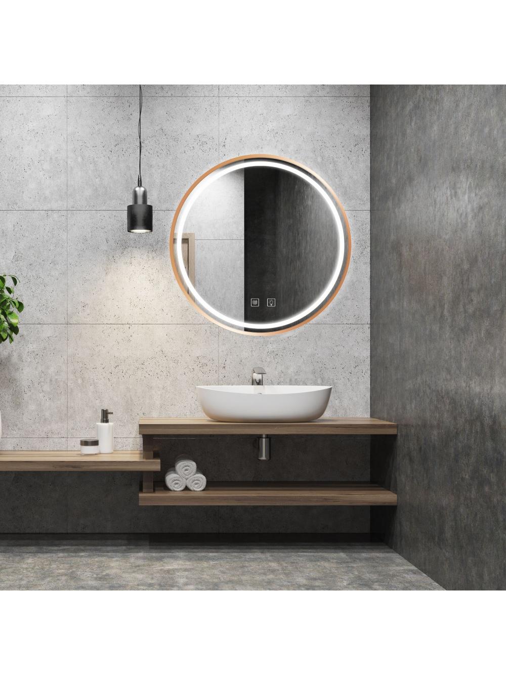 LED sienas spogulis 90cm MMJ BRUSH COPPER