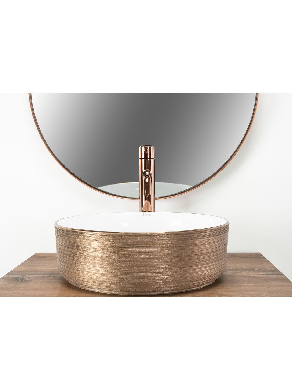 Kriauklė stalviršio Rea Sami Brush Rose Gold