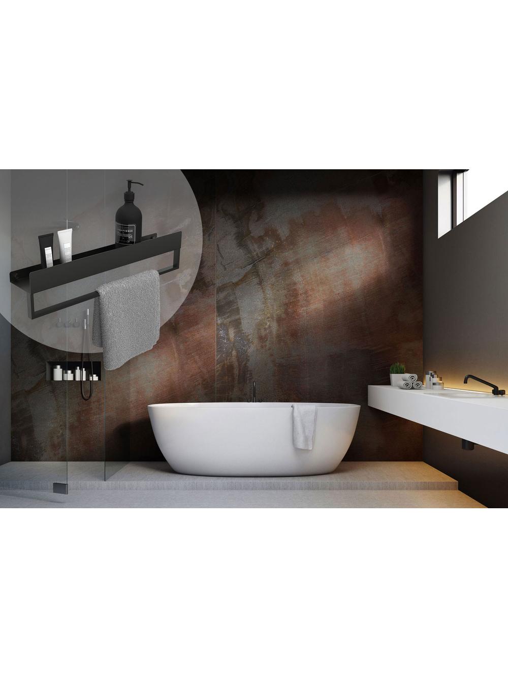 Półka łazienkowa wannowa SF01 60cm czarny mat