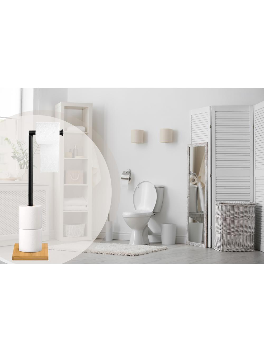 Stojak na papier bambusowy czarny P70505