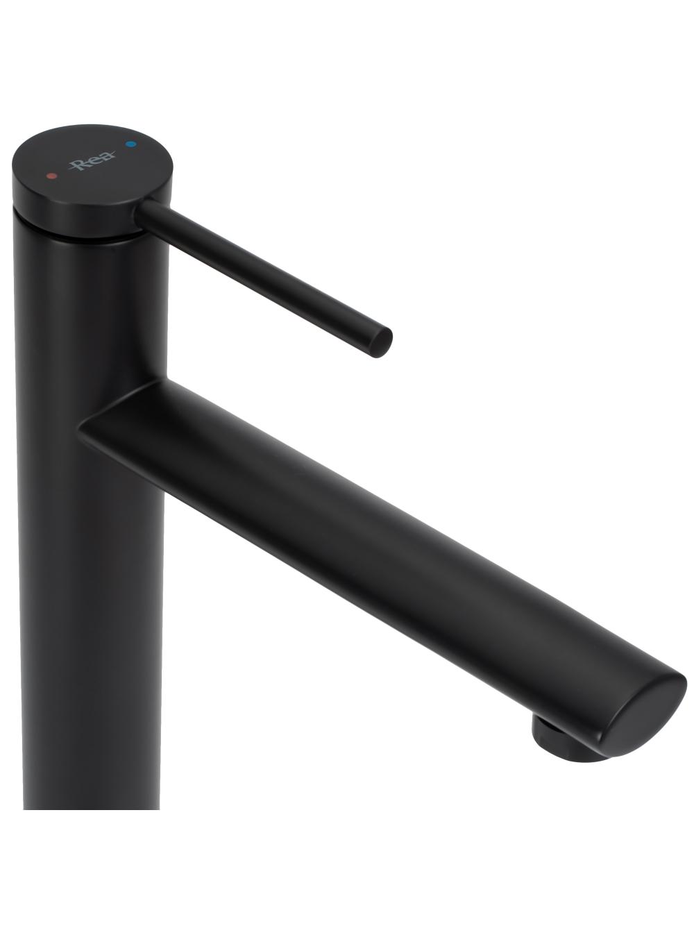 Bateria Umywalkowa REA OVAL Czarna Wysoka