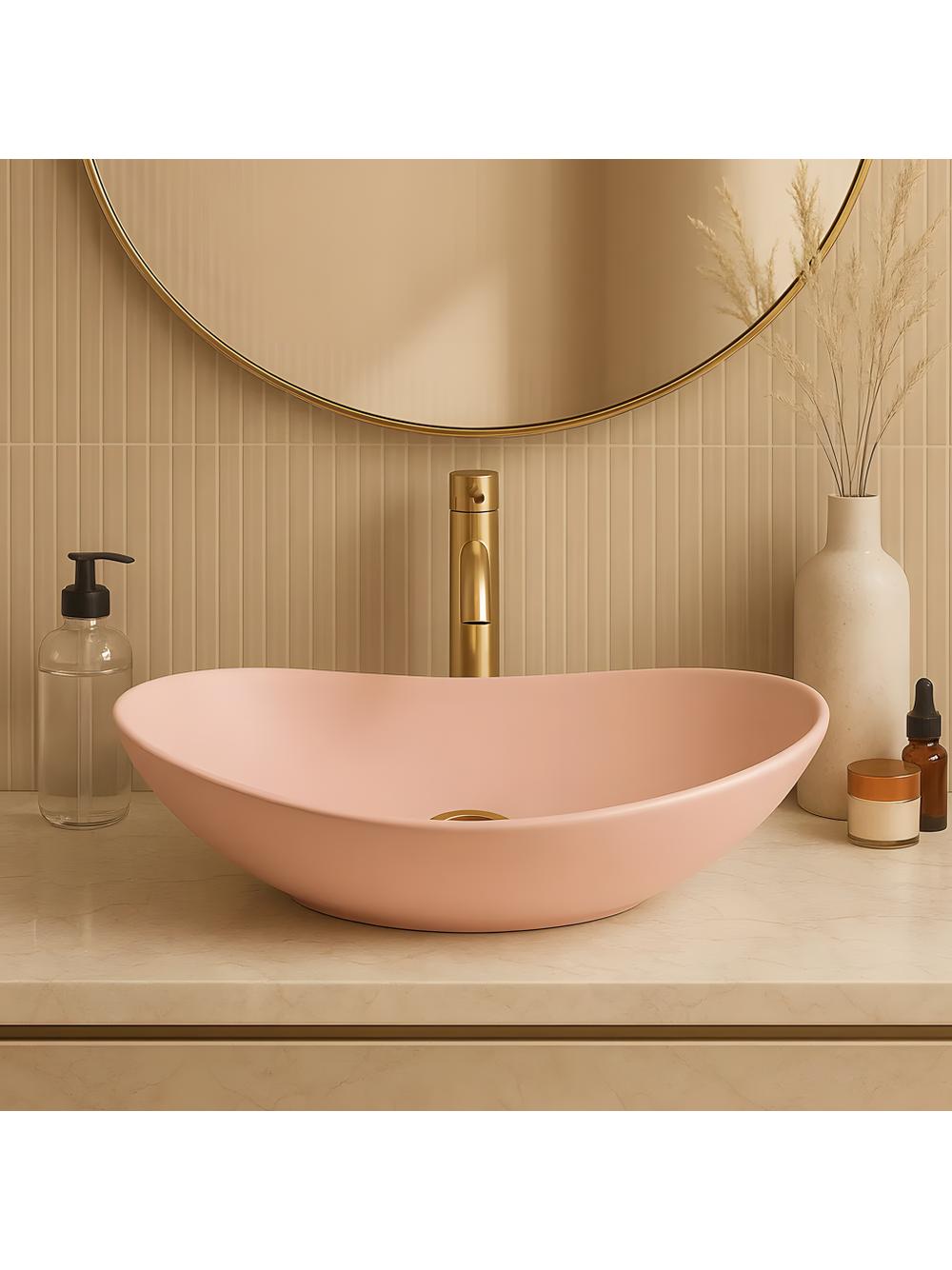 Countertop Basin Rea Royal Powder Pink Matt