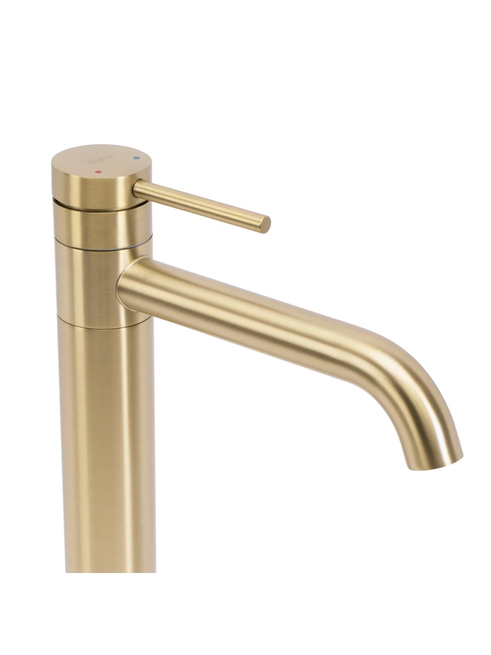 Waschbeckenarmatur Rea LUNGIS Brush Gold Super High