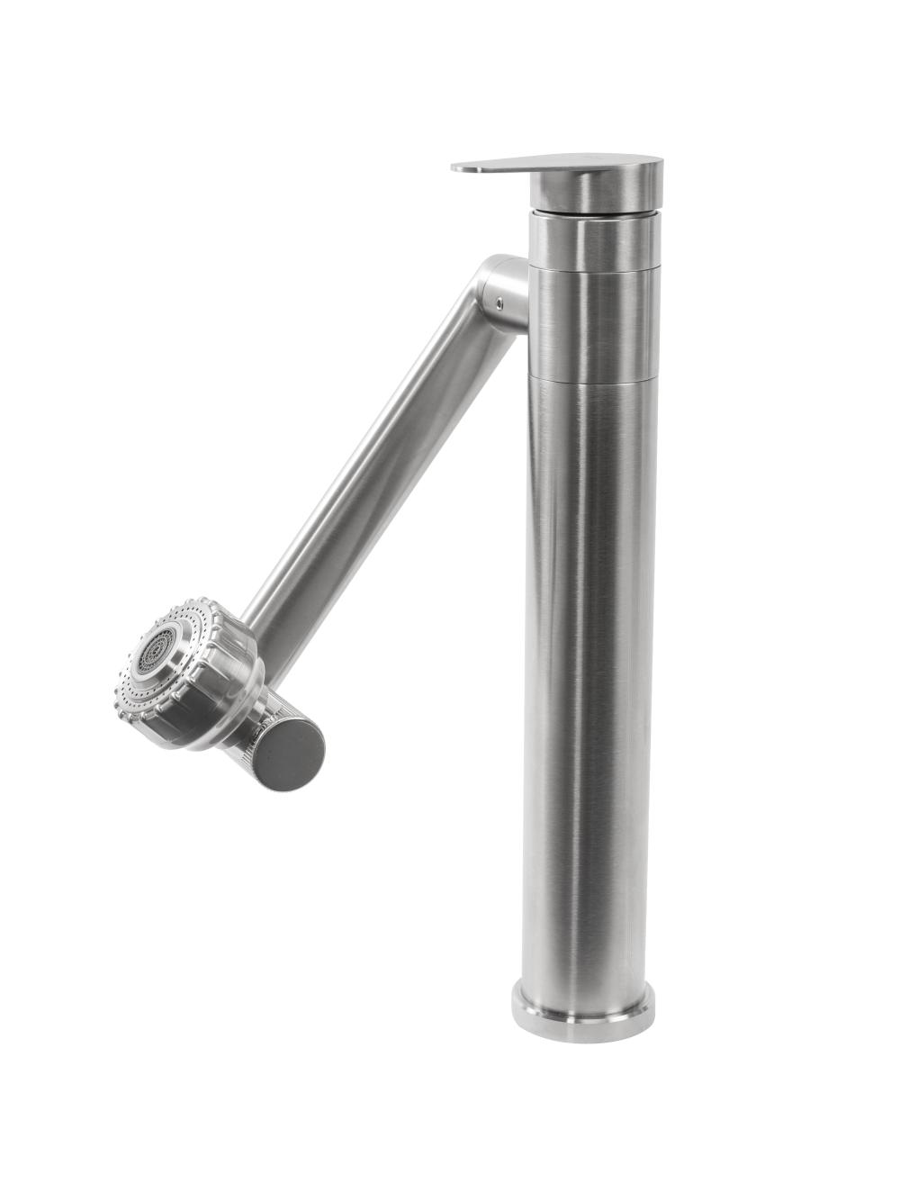 Bateria Umywalkowa REA PACO Wysoka Nikiel Szczotkowany INOX