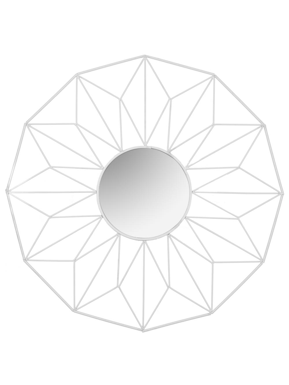 Lustro geometryczne 12-kątne białe 58 cm MC60375