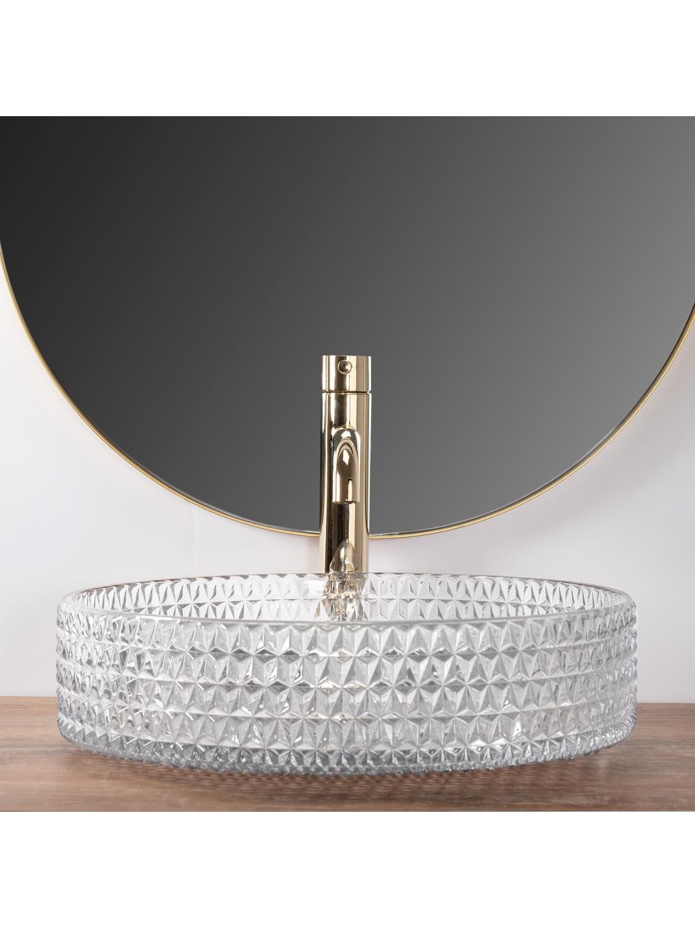 Umywalka nablatowa Rea Cristal Transparent 39