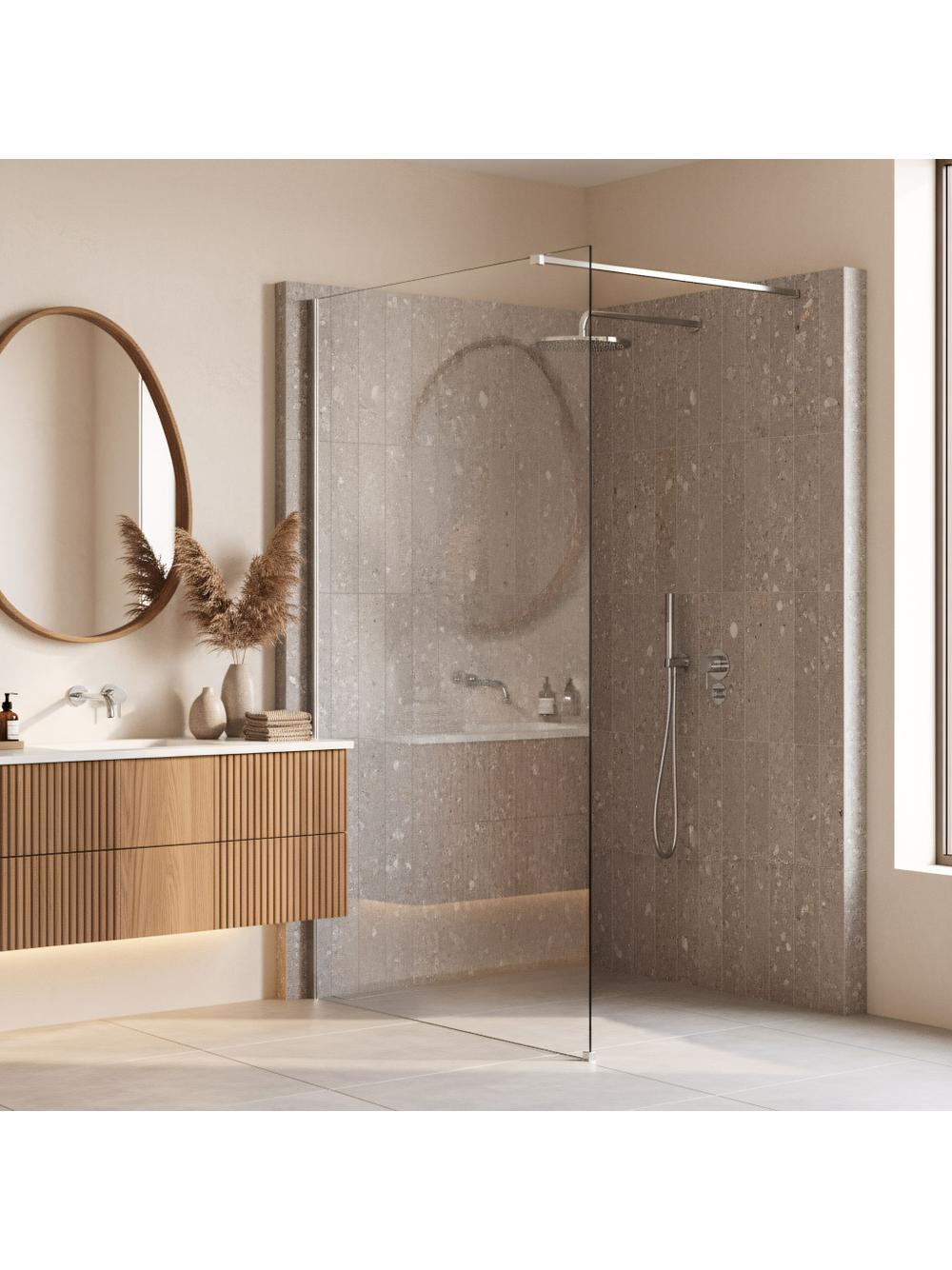 Shower screen Rea Flexi Transparent / Chrome 80