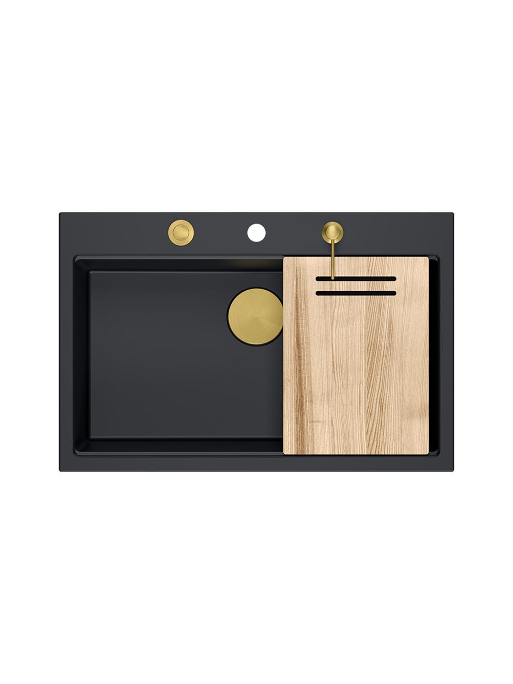 Zlewozmywak granitowy MARC 110 WORKSTATION Czarny