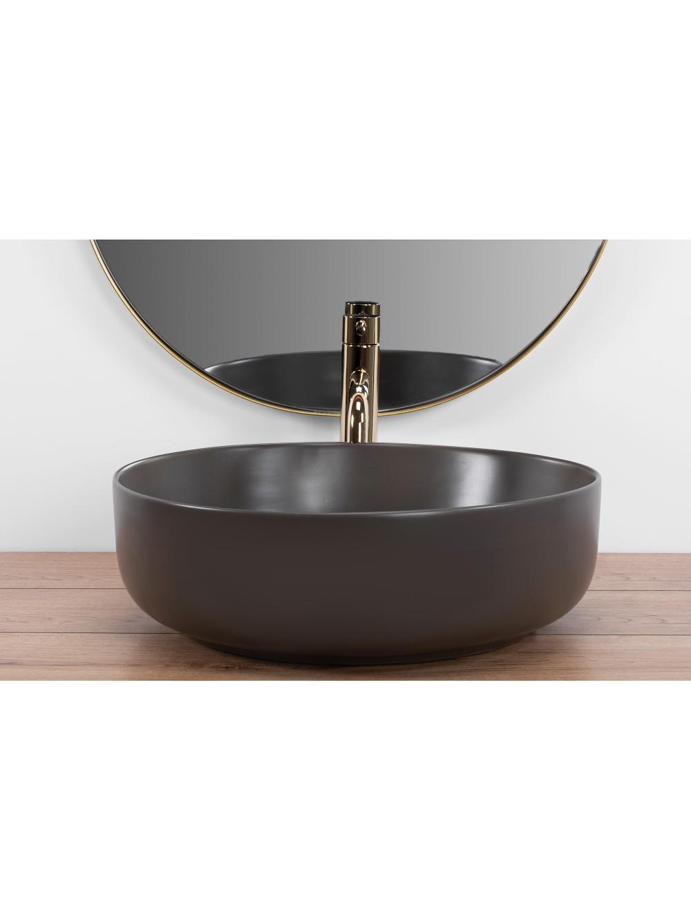 Πάγκος νιπτήρας Rea Elma Warm Grey Matt 45 x 45 x 14 cm