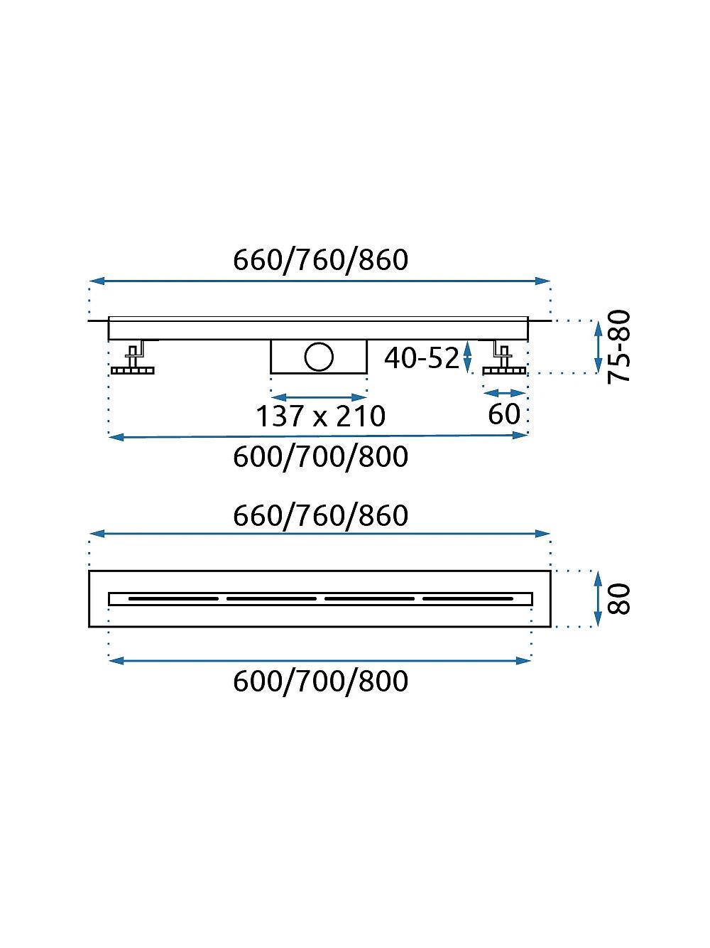 Odpływ Liniowy REA FILO Stal szczotkowana 70