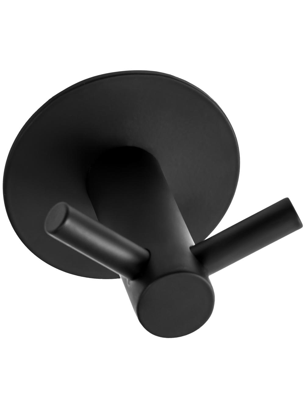 Cabide de banheiro com dois braços, preto 322216A