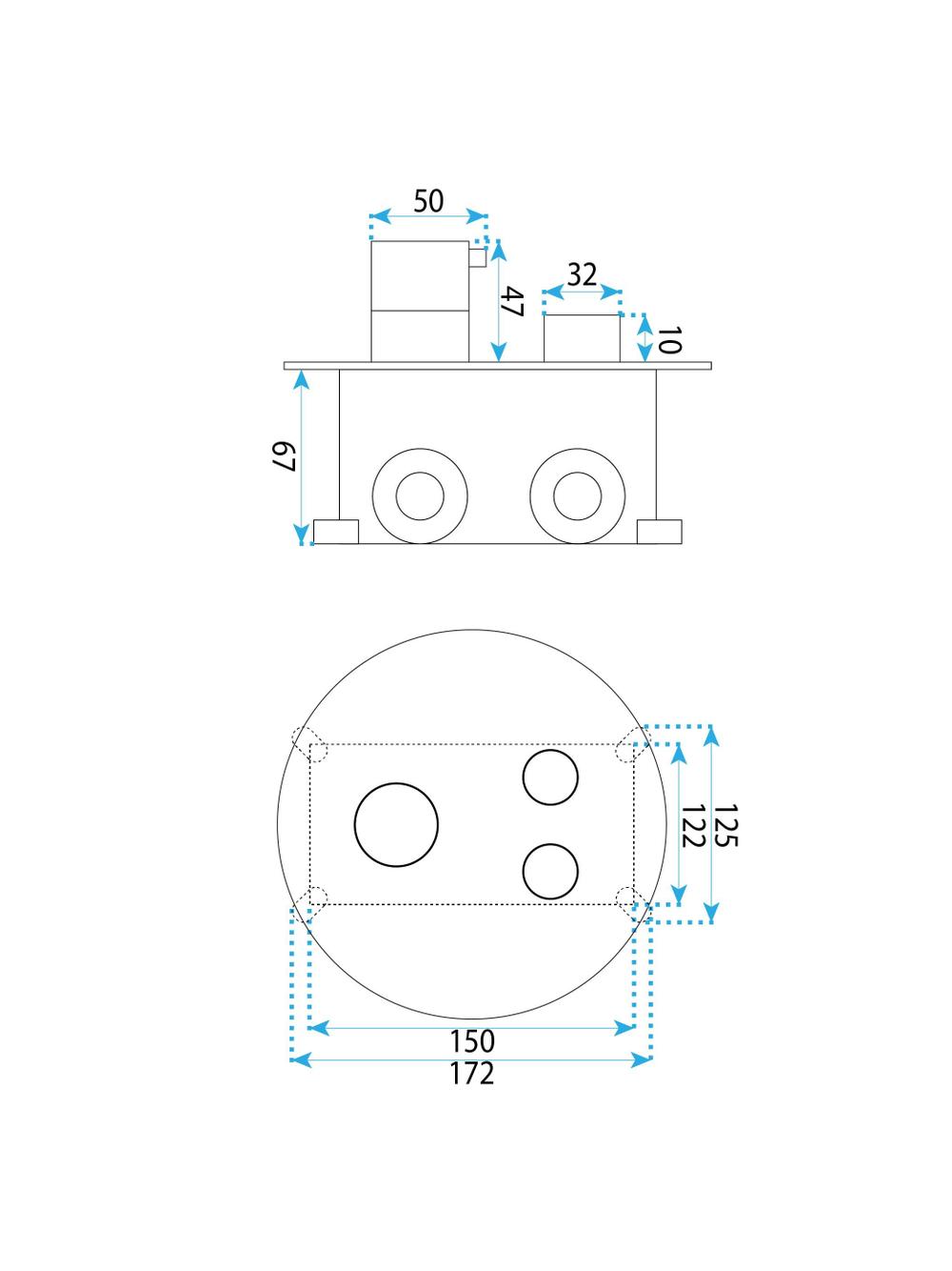 Zestaw natryskowy podtynkowy z termostatem Rea Lungo Diamond Miedziany + BOX