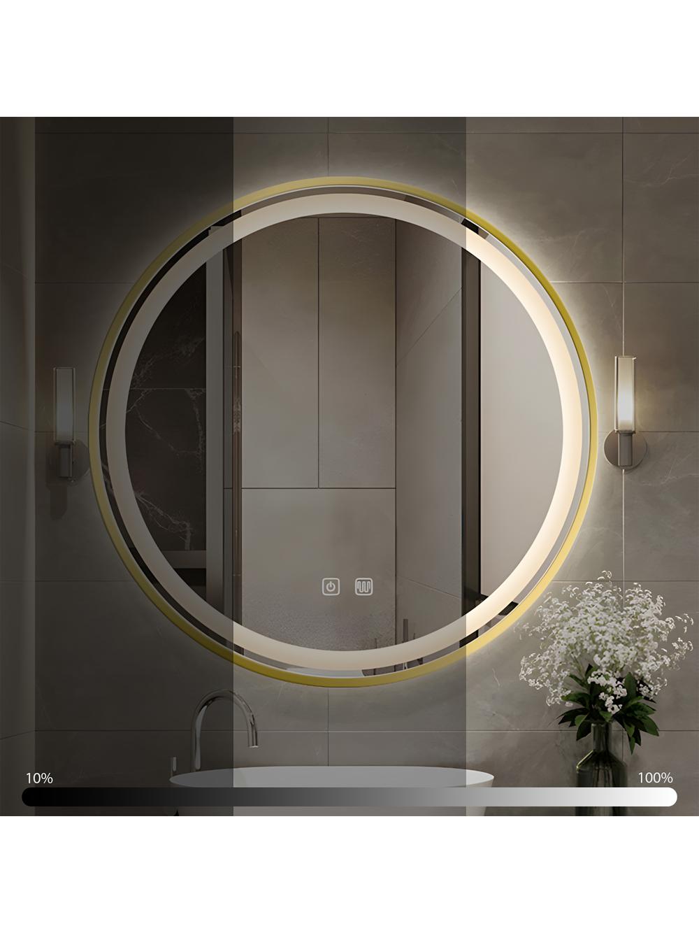 LUSTRO ŚCIENNE LED 70cm MMJ Złote