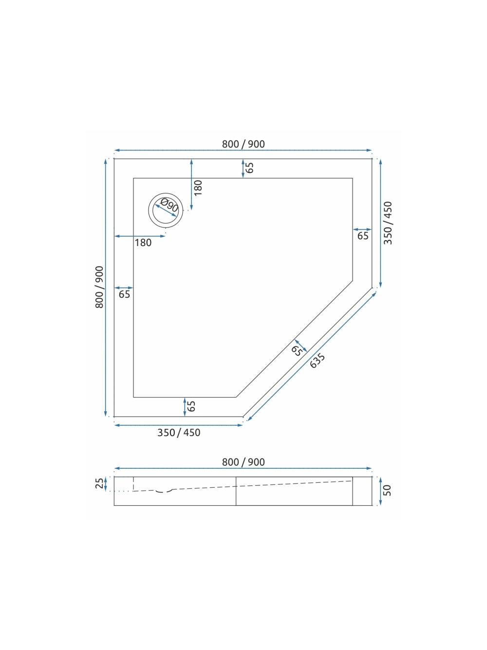 Brodzik prysznicowy Diamond 80x80