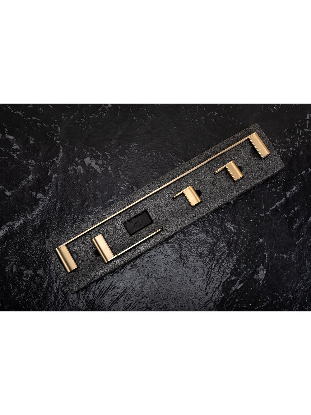 Kylpyhuonetarvikesetti Mati Brush Gold 4 osaa