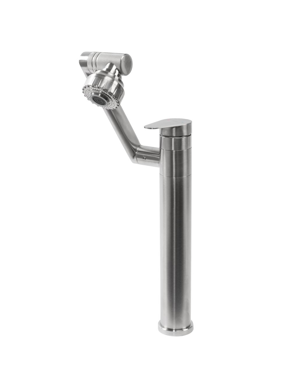 Bateria Umywalkowa REA PACO Wysoka Nikiel Szczotkowany INOX