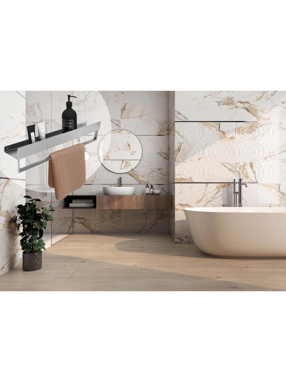 Półka łazienkowa wannowa SF01 45cm stal szczotkowana