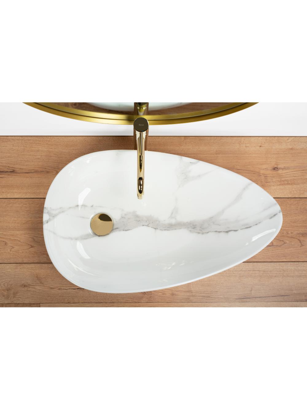 Umywalka nablatowa Rea Greta 65 Bianco Shiny