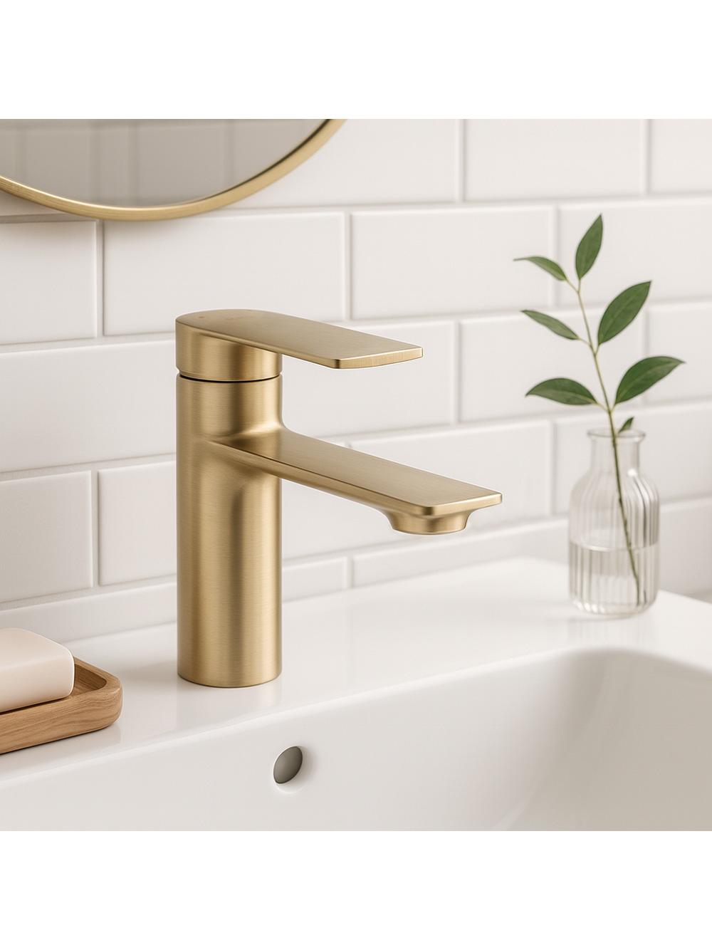 Grifo de lavabo Rea STORM GOLD BRUSH Low