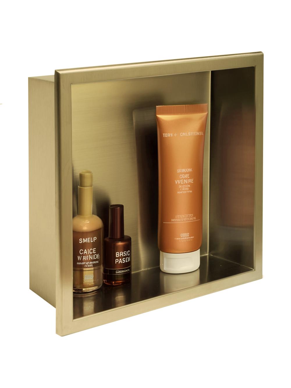 bathroom shelf 30x30 gold brush