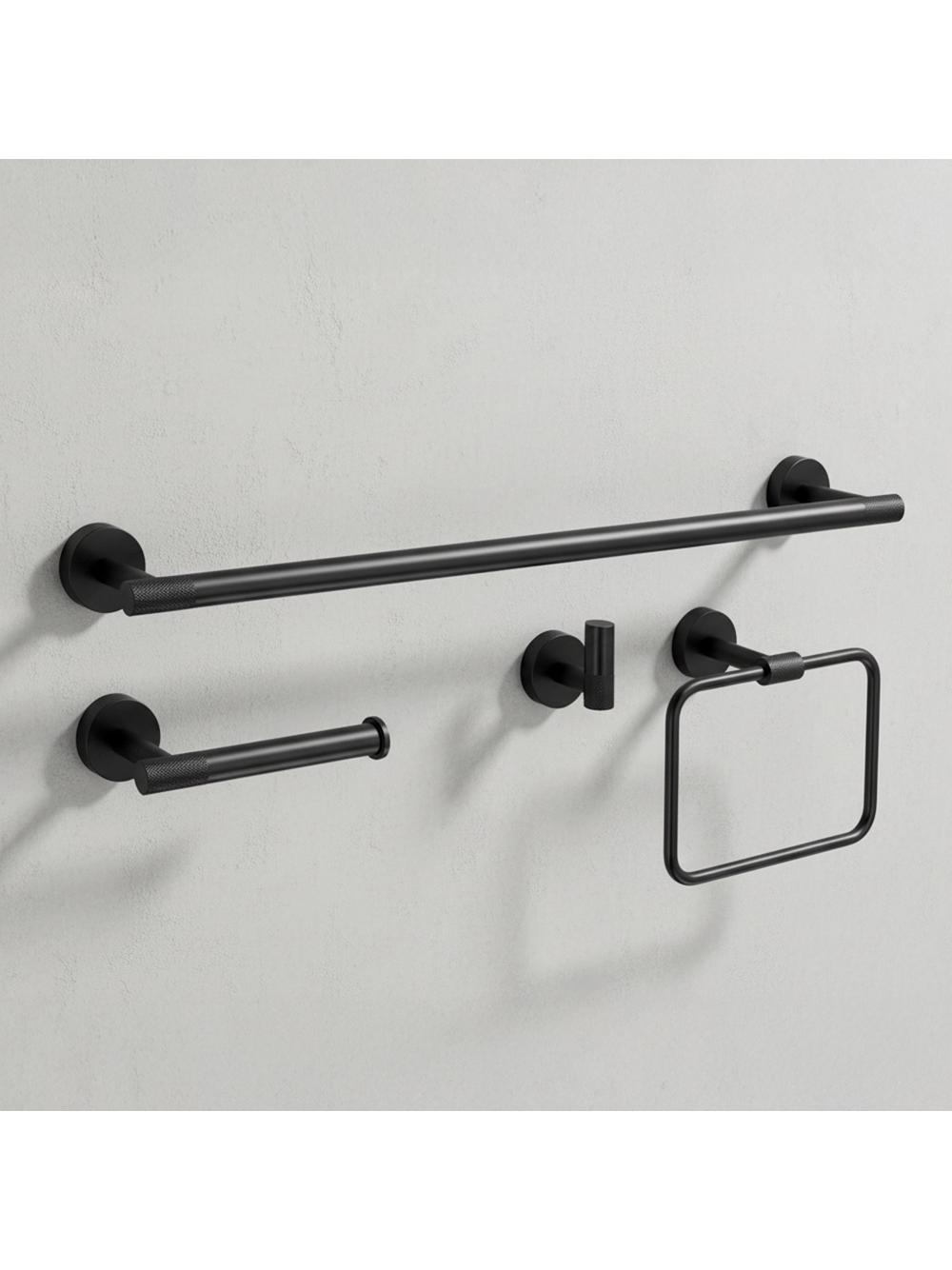 Bathroom Accessories Set GRID Black 4 Pieces