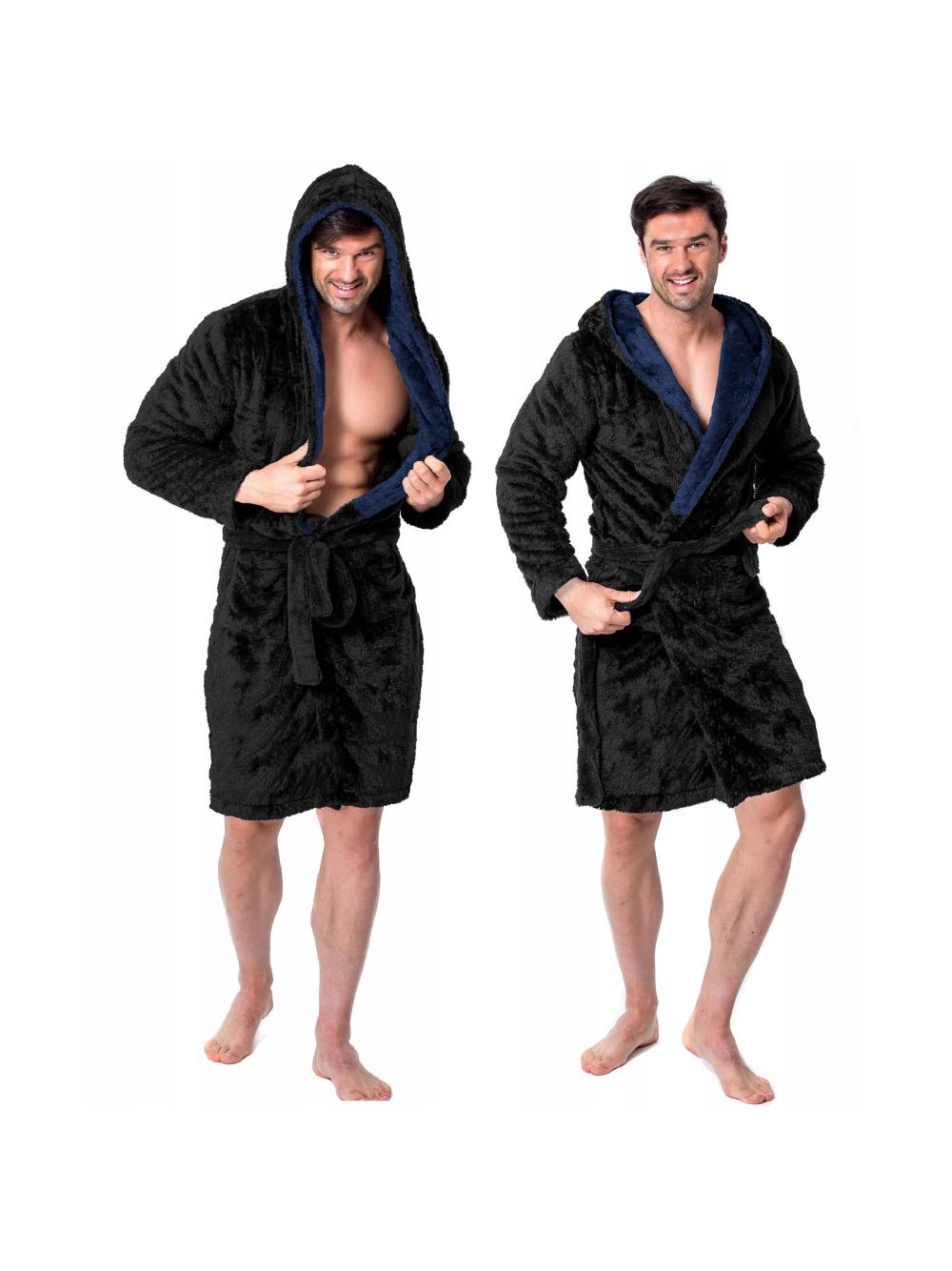 Szlafrok męski Jordan Black Navy M
