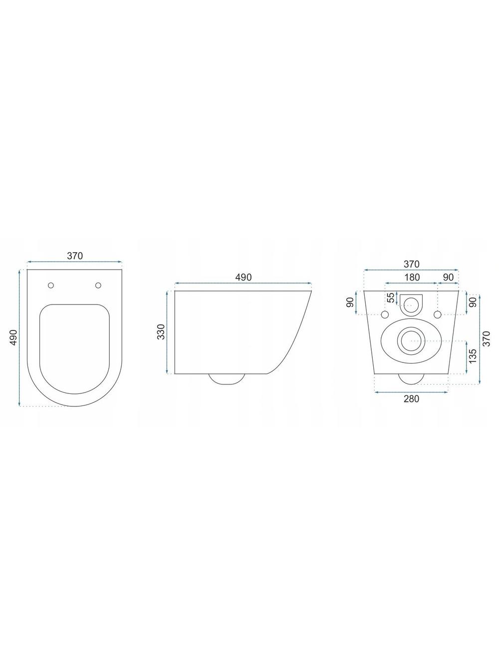 Misa WC podwieszana Carlo Mini Rimless Flat czarna złota szczotkowana