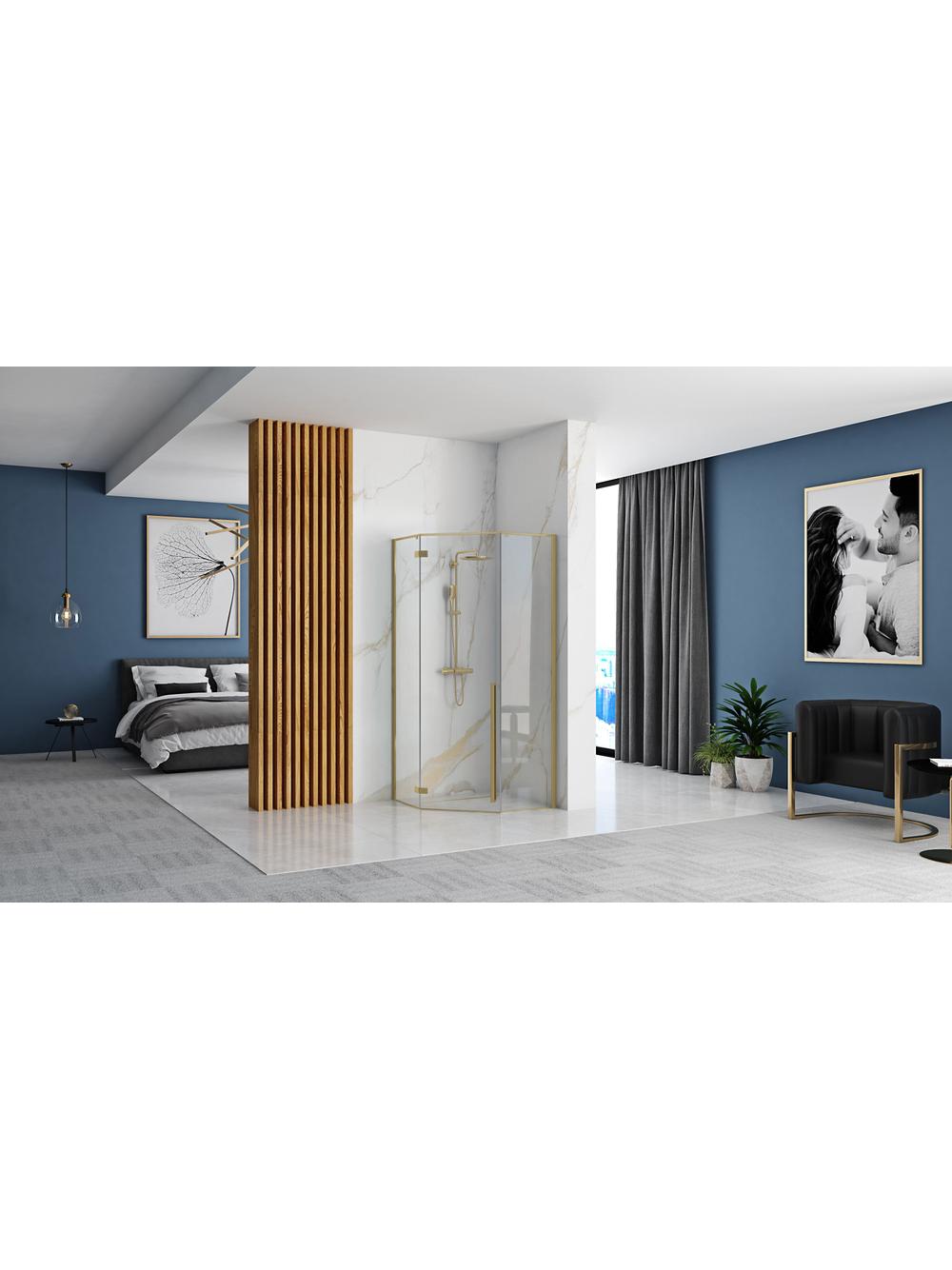 Душ кабина Rea DIAMOND 100x100 BRUSH GOLD