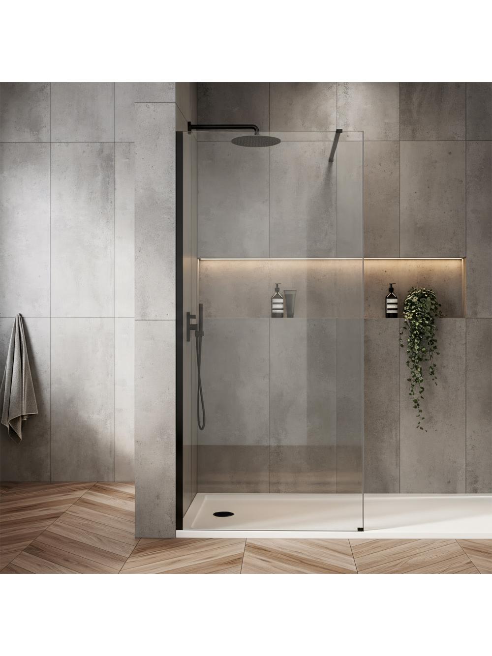 Shower screen Rea Flexi Transparent / Black 80