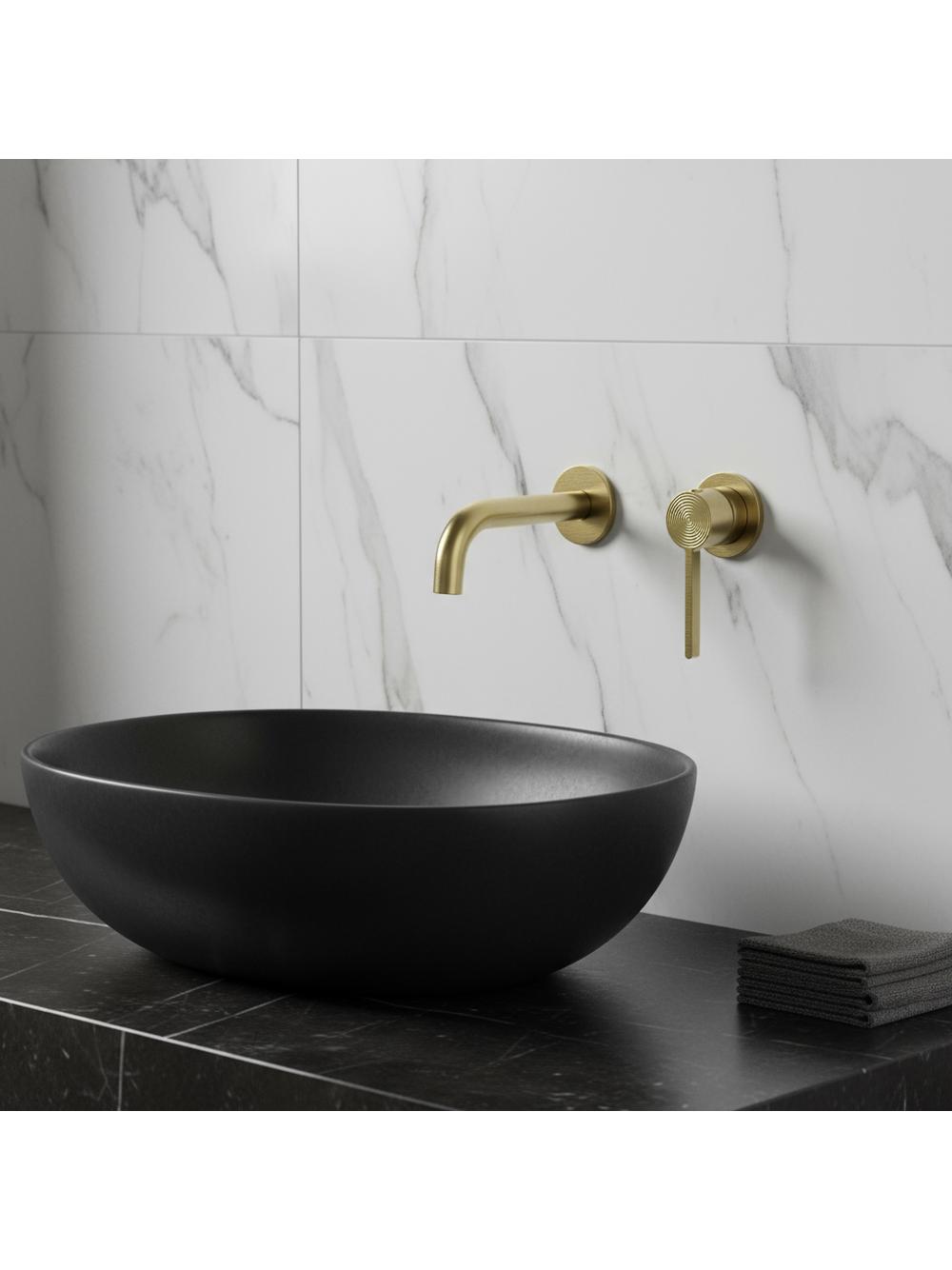 Bateria Umywalkowa Podtynkowa Rea Foster Złota Szczotkowana