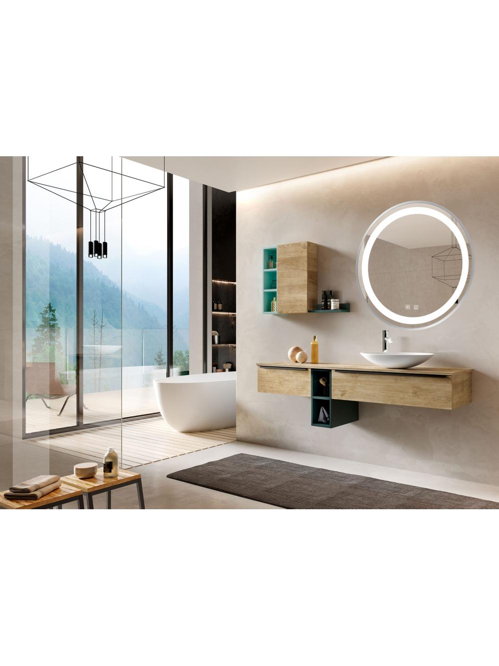 LUSTRO ŚCIENNE LED 60cm MMJ stal szczotkowana