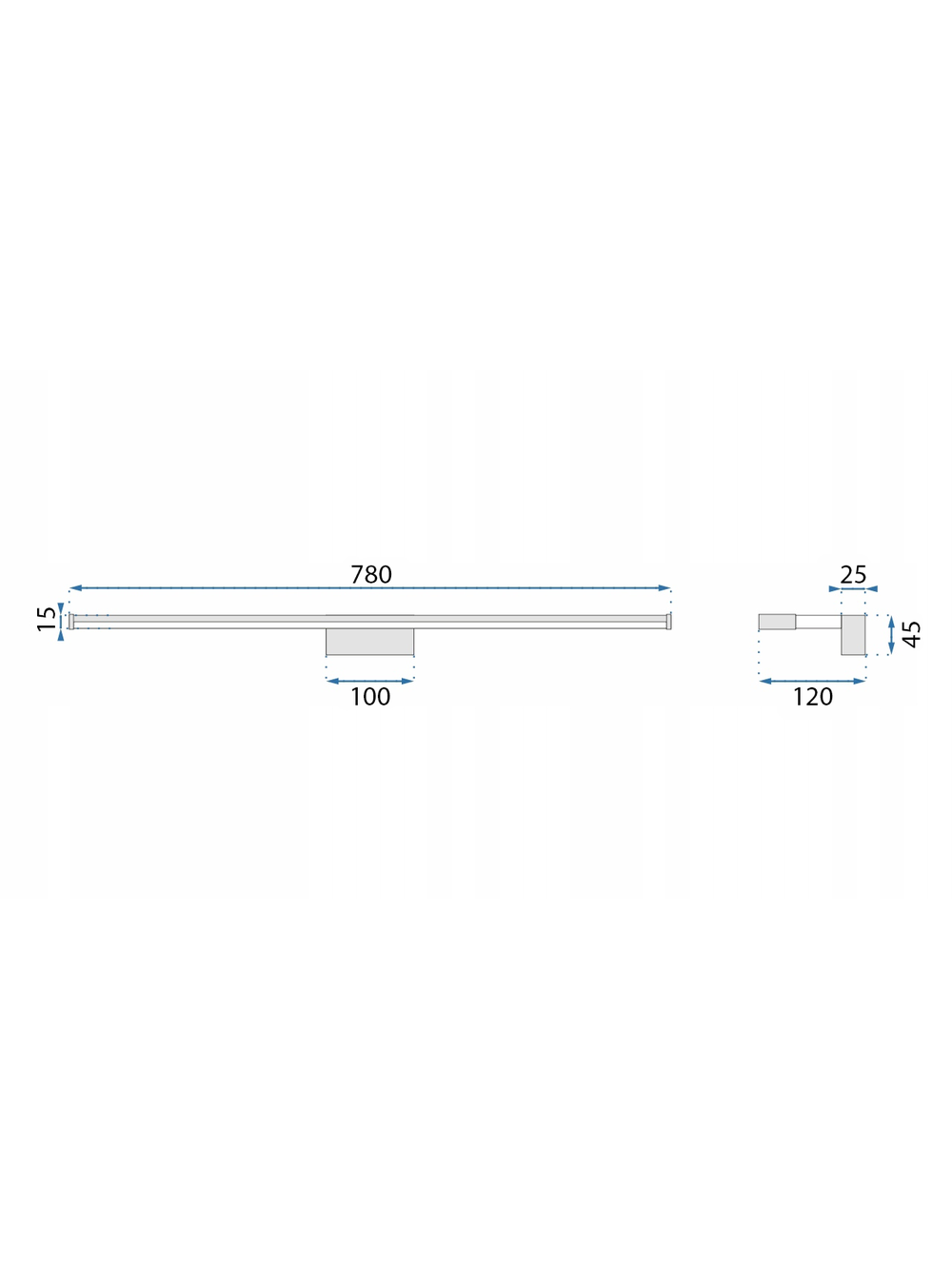 LAMPA KINKIET ŁAZIENKOWY LED NAD LUSTRO 15W 78CM APP370-1W CHROM
