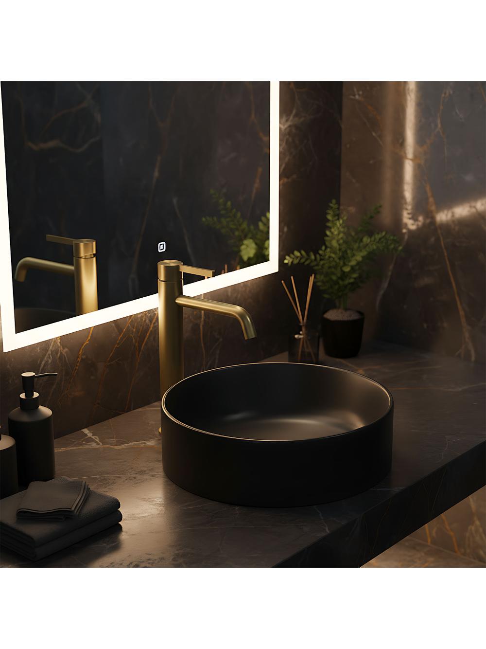 Bateria umywalkowa Rea Foster Złoty Szczotkowany Wysoka