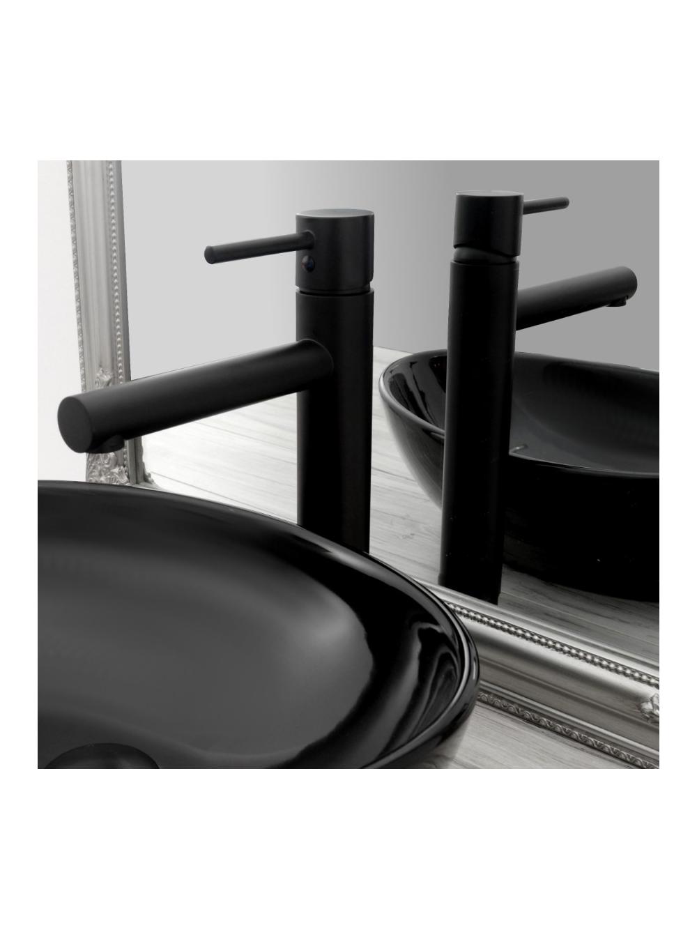 Bateria Umywalkowa Rea Tess Czarna Wysoka