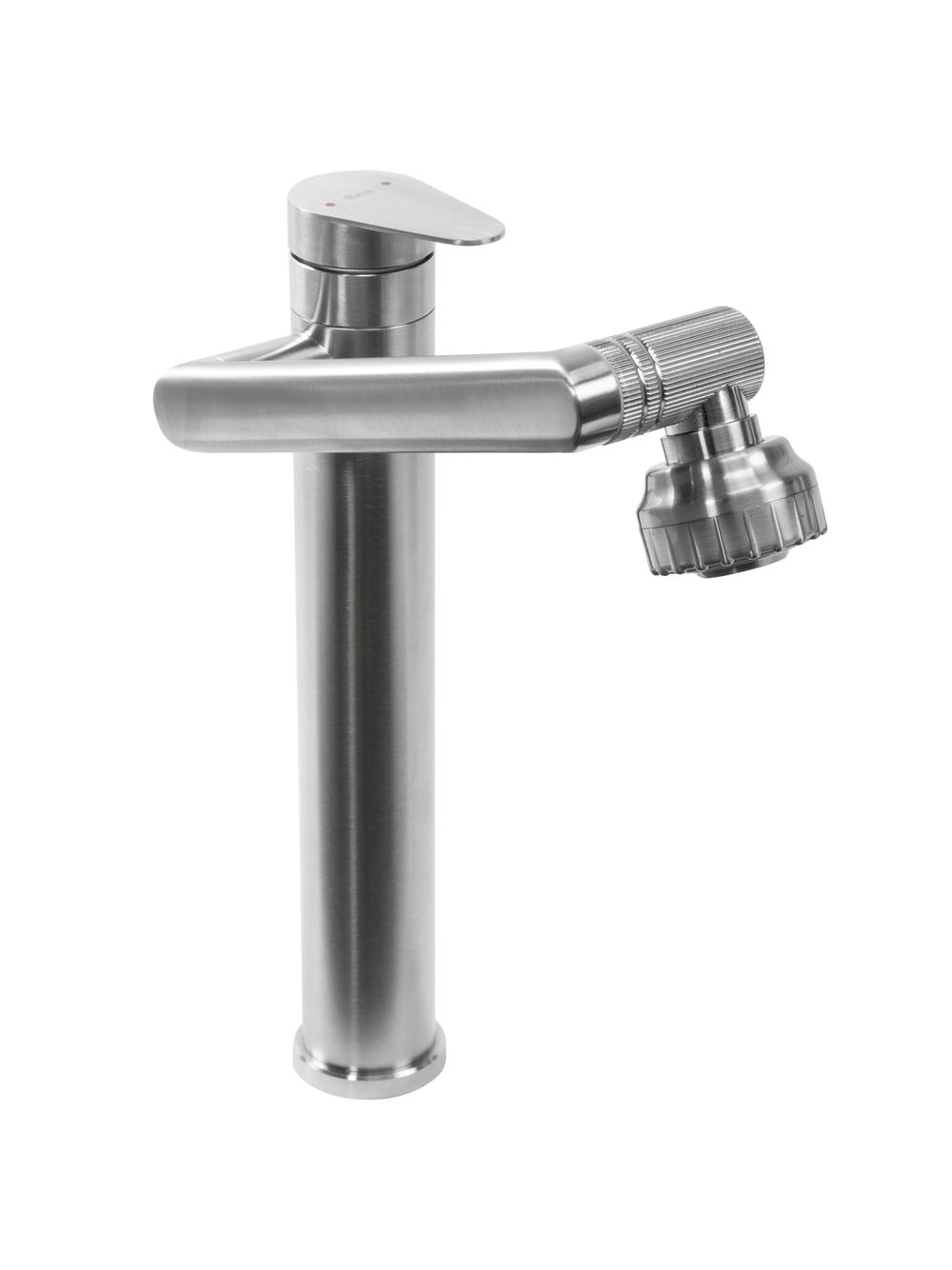 Bateria Umywalkowa REA PACO Wysoka Nikiel Szczotkowany INOX