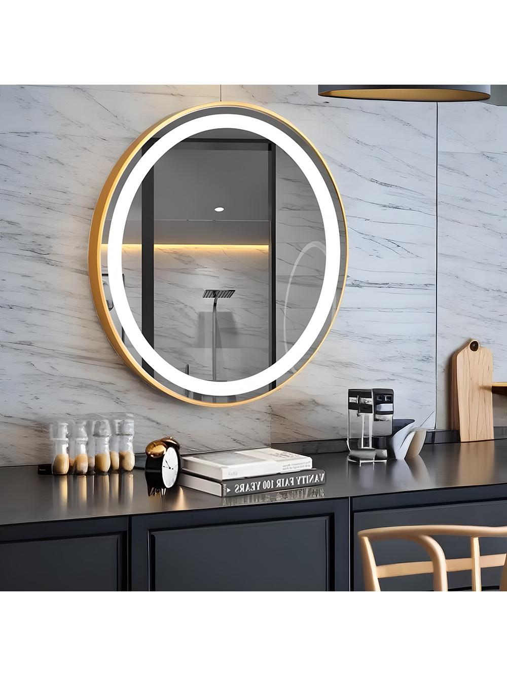 LUSTRO ŚCIENNE LED 70cm MMJ Złote