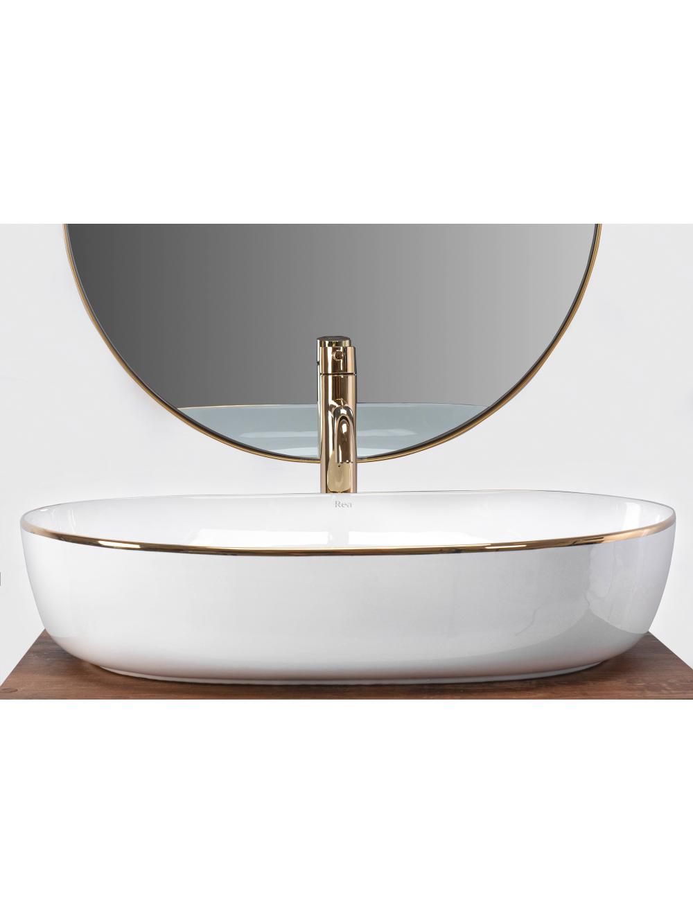 Umywalka nablatowa Rea CLEO 61 Gold Edge