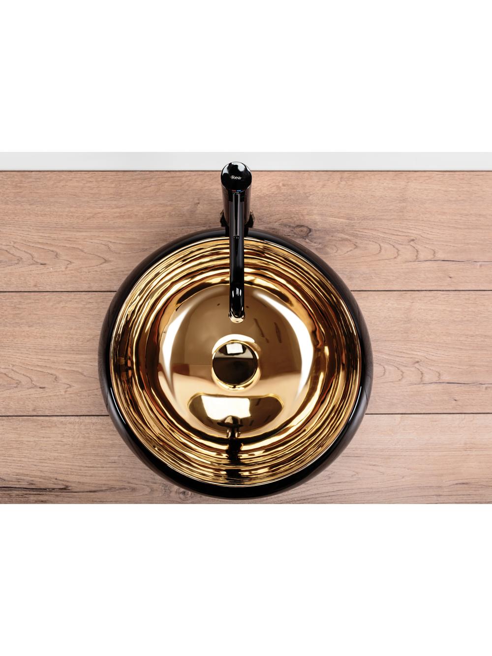 Umywalka nablatowa Rea Luna Gold/Black