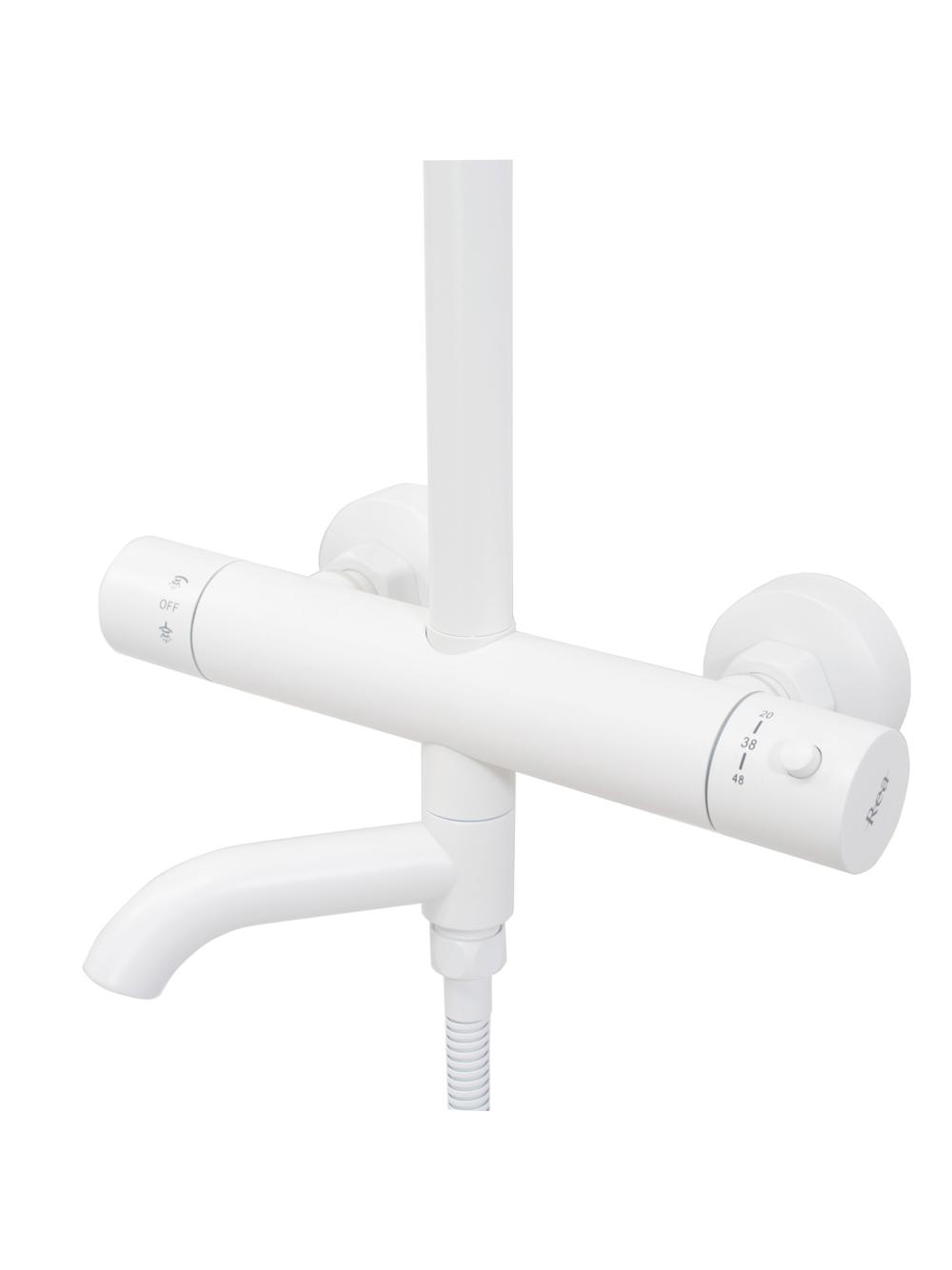 Kit de douche avec Thermostat Lungo White Mat