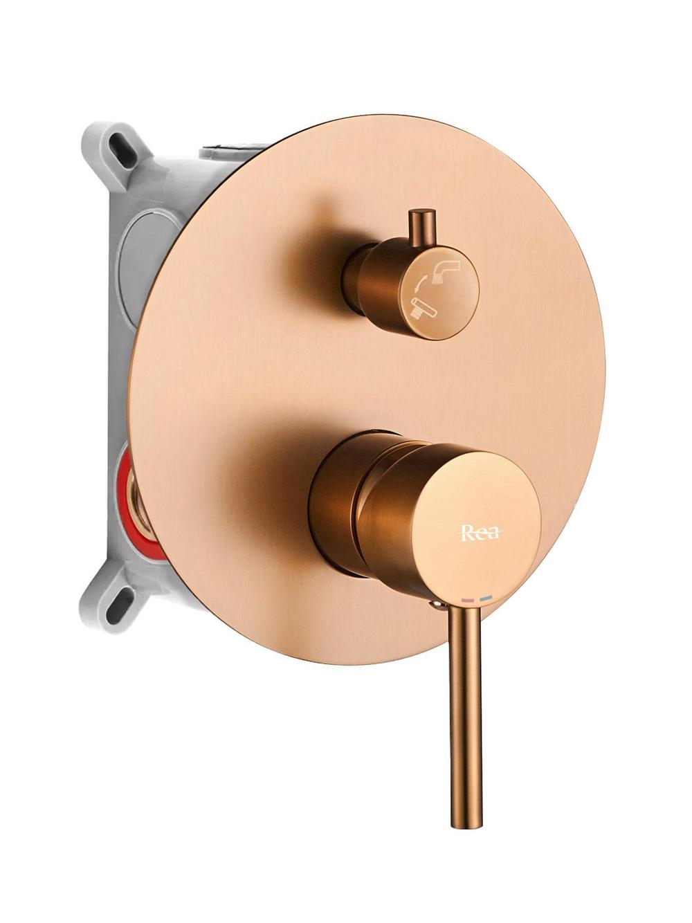 Grifo de bañera Rea Lungo Brush Copper + Box
