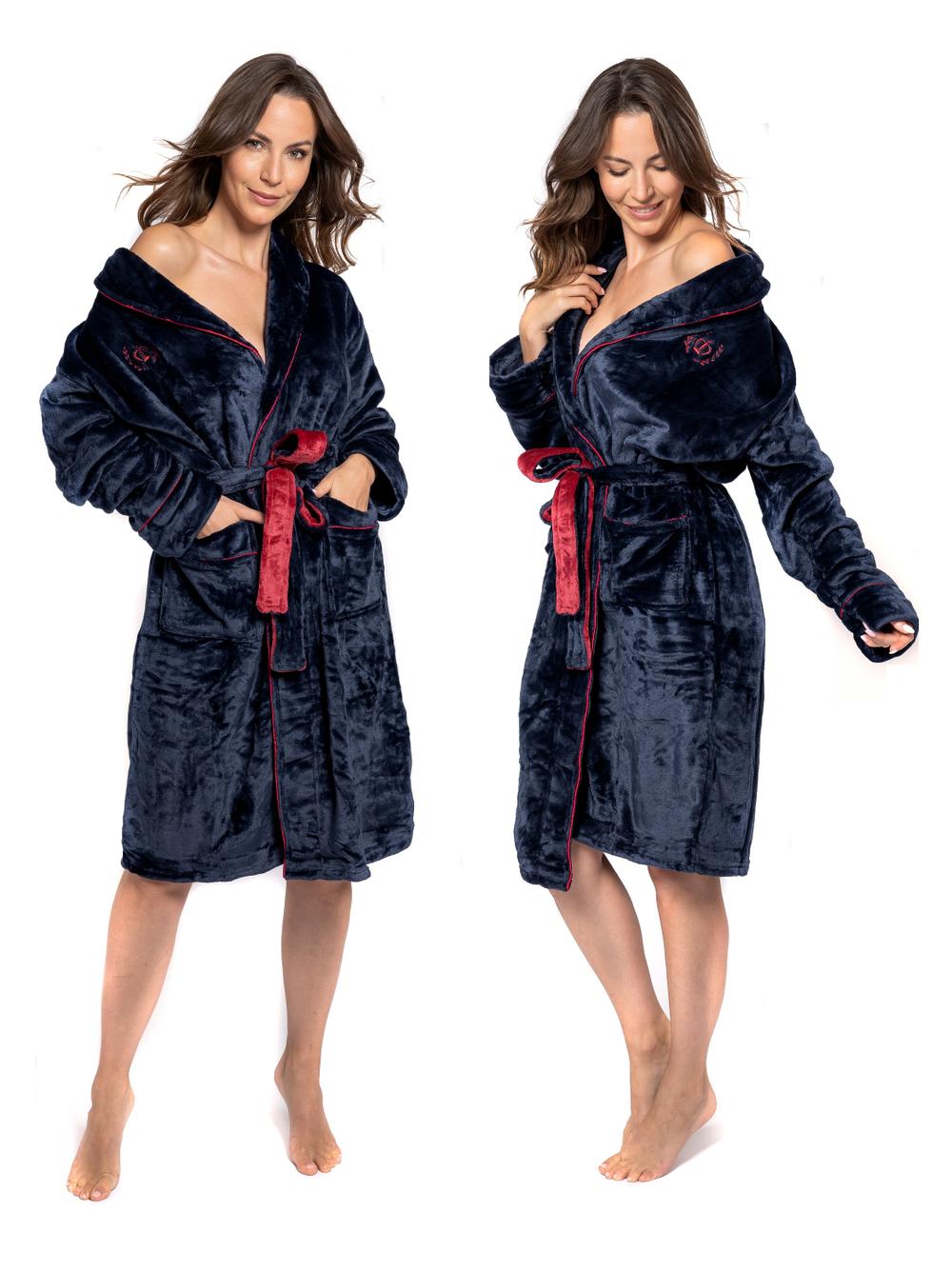 Szlafrok Damski Roger Navy Red M