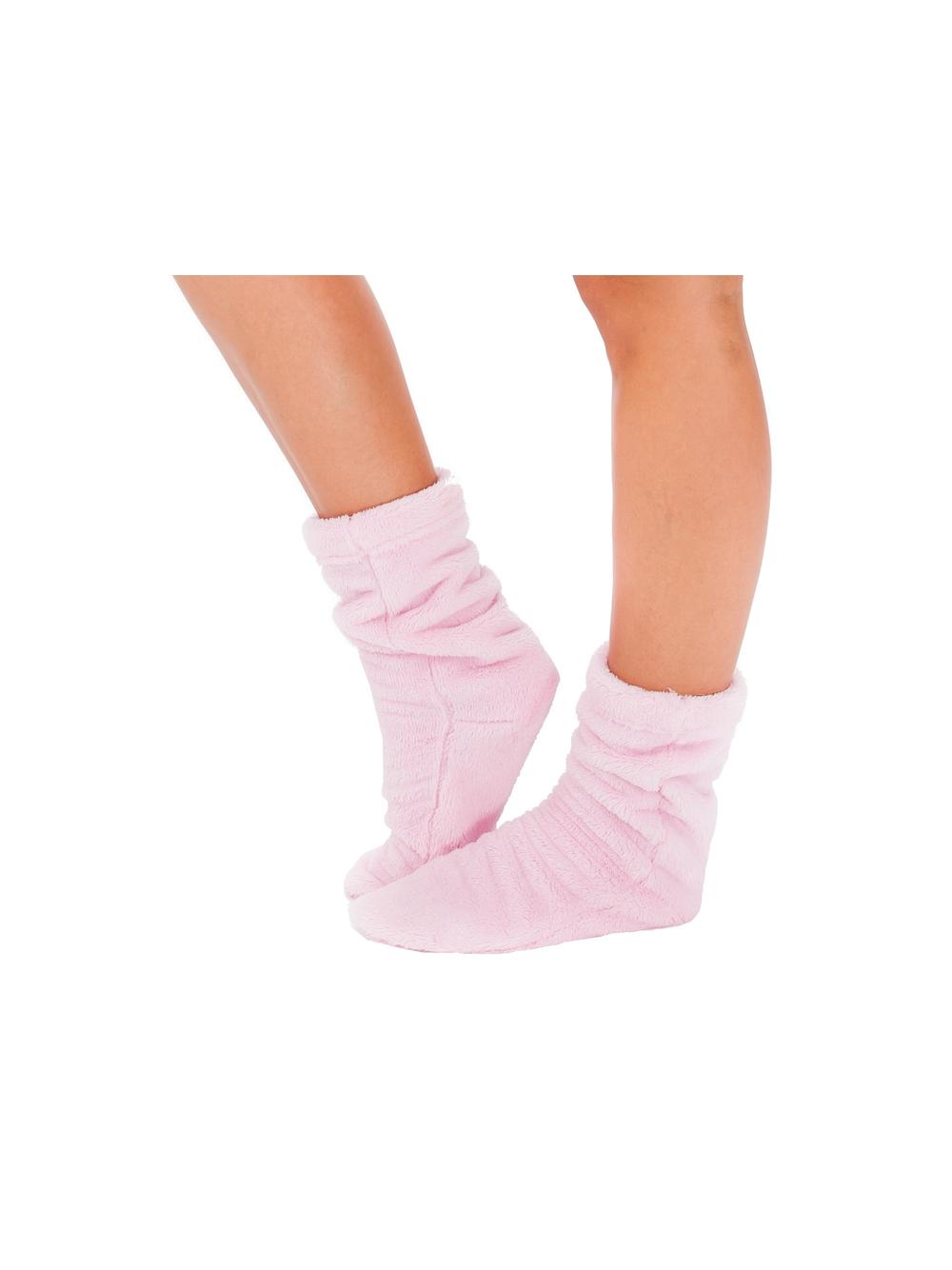 Dames badjas Nancy Roze sokken L/XL