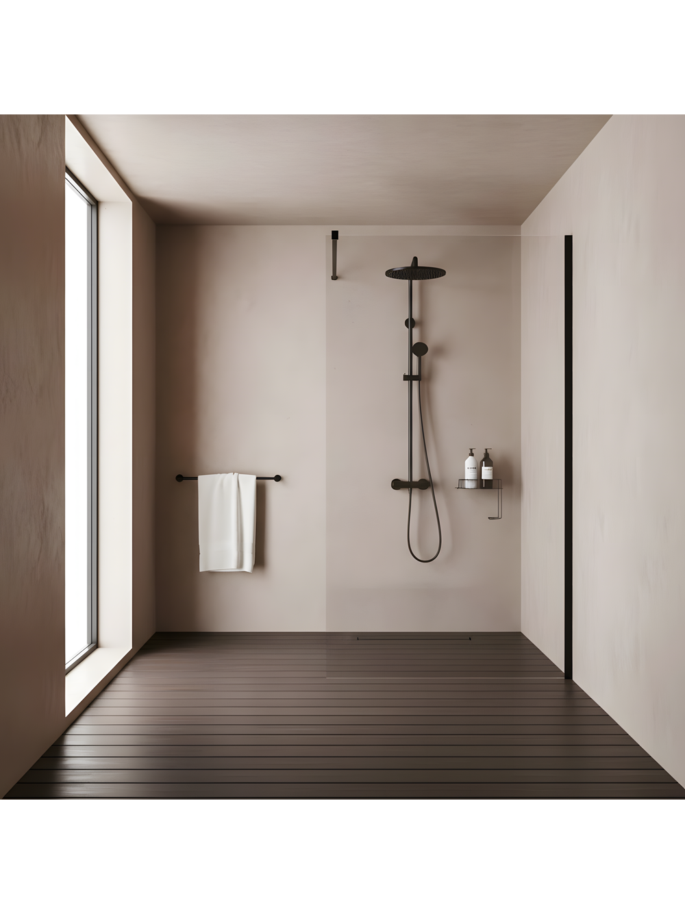 Shower screen Rea Flexi Transparent / Black 80