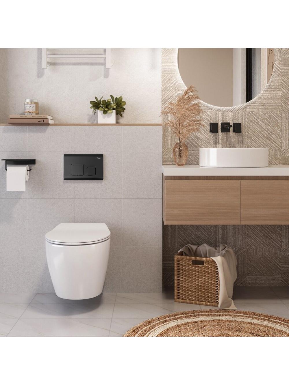 Stelaż zestaw podtynkowy ST do mis WC z przyciskiem F Black