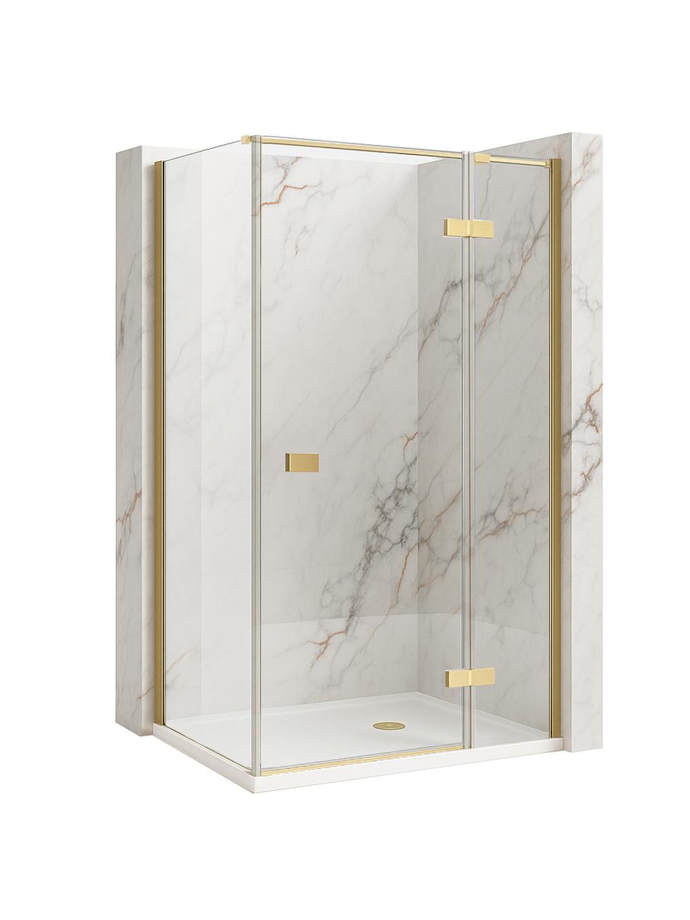 Καμπίνα Ντους Rea Atlas 90x100 Brush Gold