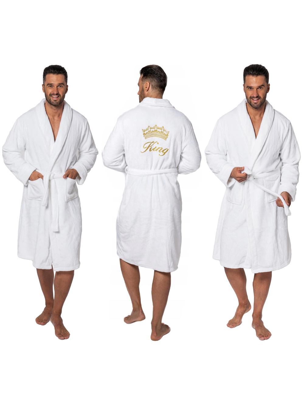 Ανδρικό μπουρνούζι King White size S/M